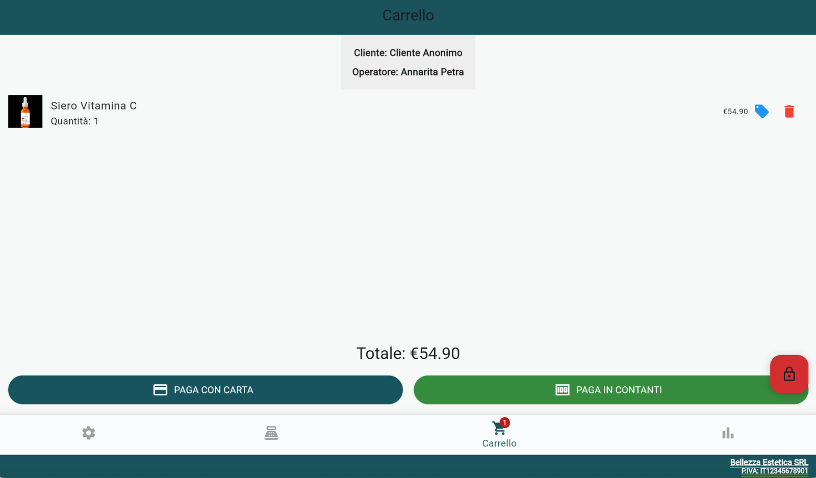 Carrello e pagamento
